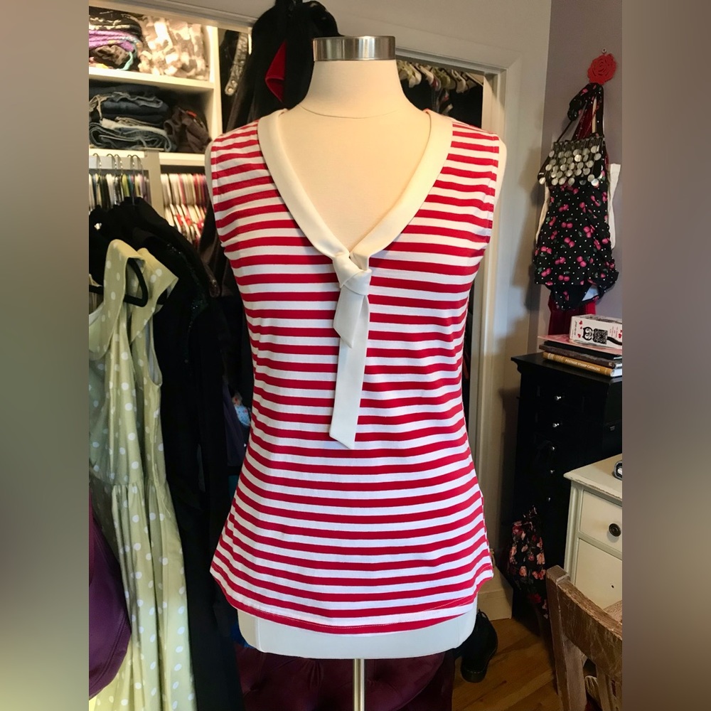 ⚓️Voodoo Vixen Haili Nautical Striped Top Red⚓️ - Picture 3 of 5